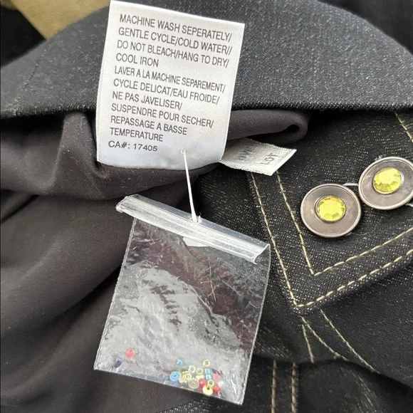 Vintage Stunning Conrad C Set NWOT Denim Embroidered Jacket/Pants size 12. - Picture 14 of 14